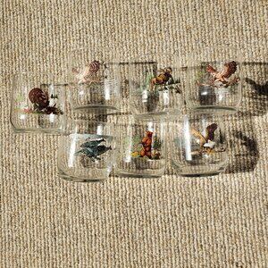 Vintage (7) Sunoco Wildlife Collector Drinking Glasses